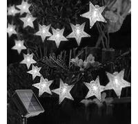 SUAVER Guirlande lumineuse solaire pour l'extérieur - Étanche - Lampes solaires - Étoiles perlées - Veilleuse suspendue - 8 modes - Éclairage de Noël - Décoration pour jardin, sapin de Noël, fête
