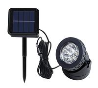 SUAVER Lampe Solaire Jardin, Imperméable LED Lampes Solaires Pond Projecteur Lumière Underwater Éclairage de paysage pour Extérieur Jardin Piscine Sous l'eau Décoration (Type 1-Blanc)