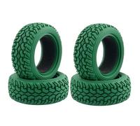 SUAVER Lot de 4 pneus de rallye RC 75 mm en caoutchouc pour voiture RC On Road Car Tamiya HSP HPI Kyosho 1/16 RC Rallye 1/16 RC (vert)