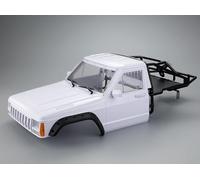 SUAVER RC Crawler Carrosserie Cabine & Cage Arrière Car Body Shell pour 1/10 RC Crawler Voiture TRX4 Axial SCX10 90046 AT4 GEN 8 Scout II (blanc)