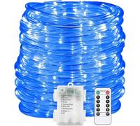 SUAVER Tube Lumineux à Pile LED Guirlande Lumineuse Corde avec télécommande,Étanche Luminosité Variable Tuyau de Intérieures et Extérieures,Décoration Fête,Mariage,Noë (Bleu, 10m 100LED)