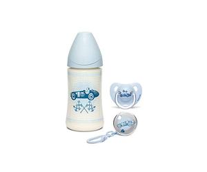 Suavinex 304400 SET TOYS BIB 270ML + SUCETTE 0/6M + ATTACHE