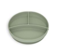 Suavinex, Assiette pour Bébé avec Ventouse, en Silicone avec Compartiments, Anti-Renversement, pour l'Alimentation Complémentaire et la DME, Compatible Lave-vaisselle et Micro-ondes, +6 Mois, Vert