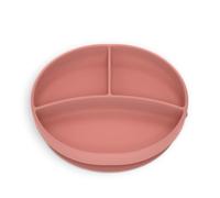 Suavinex, Assiette pour Bébé avec Ventouse, en Silicone avec Compartiments, Anti-Renversement, pour l'Alimentation Complémentaire et la DME, Compatible Lave-vaisselle et Micro-ondes, +6 Mois, Rose