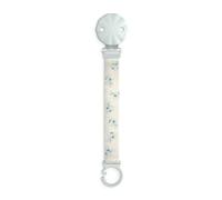 Suavinex, Attache-tétine en Tissu pour Bébé, Ruban Doux et Flexible, Chaîne - Pince avec Clip. Compatible avec Toutes les Sucettes à Anneau, +0 Mois, Convient Nouveau-nés, Poetry Bleu