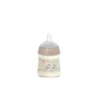 Suavinex, Biberon 150 ml, avec Tétine Symétrique SX Pro en Silicone et Valve Anti-Colique, Débit Lent (S), pour Lait Maternel, Infantile ou Eau, Bébés +0 Mois et Nouveau-nés, Wonderland Beige Floral
