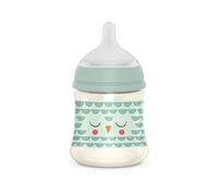 Suavinex, Biberon 150 ml. Biberon avec Tétine Symétrique SX Pro en Silicone à Débit Lent (S). Avec Valve Anti-Colique. Pour Bébés +0 Mois. Bonhomia, Vert