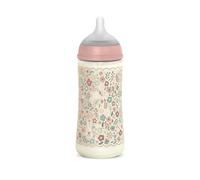 Suavinex, Biberon 360 ml, avec Tétine Symétrique SX Pro en Silicone et Valve Anti-Colique, Débit Dense (L), pour Liquides Épais, Bouillies Liquides et Eau, Bébés +6 Mois, Wonderland Rosa Floral