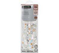 Suavinex, Biberon 360 ml, Biberon avec Tétine Symétrique SX Pro en Silicone à Débit Rapide (L). Avec Valve Anti-Colique. Silicone Fin Ultra-Doux. Pour Bébés, +6 Mois, Wonderland Bleu Floral