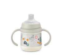 Suavinex, Biberon à Anses, Tasse Apprentissage Bébé avec Bec Souple en Silicone, avec Système Anti-Colique, Gourde Enfant avec Poignées, Antifuites, Compatible Lave-Vaisselle, +6 Mois, 150 ml, Gris