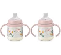 Suavinex, Biberon à Anses, Tasse Apprentissage Bébé avec Bec Souple en Silicone, avec Système Anti-Colique, Gourde Enfant avec Poignées, Antifuites, Compatible Lave-Vaisselle, +6 Mois, 150 ml, Rose