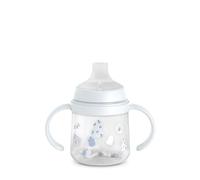 Suavinex, Biberon à Anses, Tasse Apprentissage Bébé avec Bec Souple en Silicone, Système Anti-Colique, Gourde Enfant avec Poignées, Antifuites, Passe Lave-Vaisselle, +6 Mois, 150 ml, Wild&Free Bleu