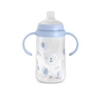 Suavinex, Biberon à Anses, Tasse Apprentissage Bébé avec Bec Souple en Silicone, Système Anti-Colique, Gourde Enfant avec Poignées, Antifuites, Passe Lave-Vaisselle, +6 Mois, 270 ml, Wild&Free Bleu