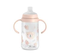 Suavinex, Biberon à Anses, Tasse Apprentissage Bébé avec Bec Souple en Silicone, Système Anti-Colique, Gourde Enfant avec Poignées, Antifuites, Passe Lave-Vaisselle, +6 Mois, 270 ml, Wild&Free Rose
