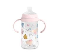 Suavinex, Biberon à Anses, Tasse Apprentissage Bébé avec Bec Souple en Silicone, Système Anti-Colique, Gourde Enfant avec Poignées, Antifuites, Passe au Lave-Vaisselle, +6 Mois, 270 ml, Bears Rose