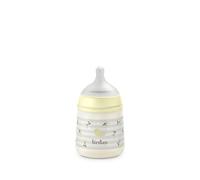 Suavinex, Biberon Anti Colique 150 ml avec Tétine Symétrique SX Pro en Silicone, Débit Lent (S) pour Lait Maternel et Artificiel ou Eau, Bébés +0 Mois et Nouveau-nés, Birdies Beige