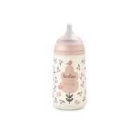 Suavinex, Biberon Anti Colique 270 ml avec Tétine Symétrique SX Pro en Silicone, Débit Moyen (M), pour Liquides de Densité Moyenne, Lait, Jus ou Eau. Bébés +3 Mois. Birdies, Rosa