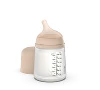 Suavinex – Biberon anti-colique Zero Zero – Tétine silicone débit lent S – +0M – 180 ml – Light Sand