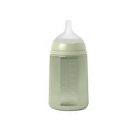Suavinex, Biberon avec Bouteille en Silicone et Tétine Symétrique SX Pro, Souple et Flexible, avec Valve Anti-colique, Biberon à Debit Moyen (M), pour Bébés +3 Mois. Colour Essence, Vert
