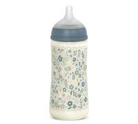 Suavinex, Biberon 360 ml, avec Tétine Symétrique SX Pro en Silicone et Valve Anti-Colique, Débit Dense (L), pour Liquides Épais, Bouillies Liquides et Eau, Bébés +6 Mois, Wonderland Bleu Floral