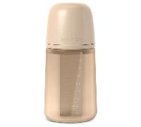 Suavinex - Biberon en silicone avec tétine SX Pro 240 ml Débit M Colour Essence - Beige
