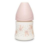 Suavinex Biberon Tetine Ronde Débit Lent Lapin Rose 150 ml 1 Unité