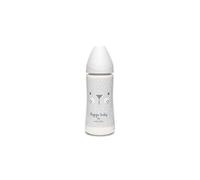 Suavinex Biberon Tetine Ronde Débit Rapide Moustache Gris 360 ml 1 Unité