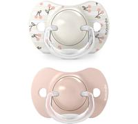 Suavinex Sucettes symétriques SXPRO 0 à 6 mois Birdies Rose Lot de 2