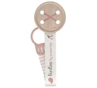 Suavinex Attache-sucette Birdies – Ruban en tissu double-face avec pince – Rose