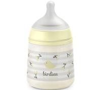 Suavinex, Biberon Anti Colique 150 ml avec Tétine Symétrique SX Pro en Silicone, Débit Lent (S) pour Lait Maternel et Artificiel ou Eau, Bébés +0 Mois et Nouveau-nés, Birdies Beige