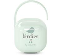 Suavinex Boîte à tétine Birdies – Pour 2 sucettes, étui résistant, anse flexible +0 mois Vert