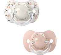 Suavinex Sucettes symétriques SXPRO 0 à 6 mois Birdies Rose Lot de 2
