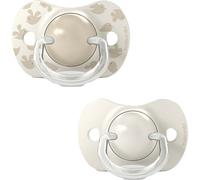 Suavinex - Sucettes symétriques Birdies SX Pro - Lot de 2, 6 à 18 mois - Beige