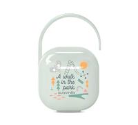 Suavinex, Boîte à Tétine avec Capacité pour 2 Sucettes. Pochette pour Sucettes, Boîte à Sucette avec Anse Flexible, Étui Sucette, pour Bébés +0 Mois, Walk Vert