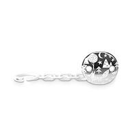 Suavinex Broche à tétine pour bébé + 0 mois, broche bijou effet métallisé argenté, gris 307213
