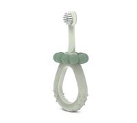 Suavinex, Brosse à dents pour bébés de 0 à 2 ans, poils super doux, idéal gencives sensibles, manche ergonomique, texturé et antidérapant, butée de sécurité amovible, grattoir lingual, vert