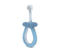 Suavinex, Brosse à dents pour bébés de 0 à 2 ans, poils super doux, idéal gencives sensibles, manche ergonomique, texturé et antidérapant, butée de sécurité amovible, grattoir lingual, bleu