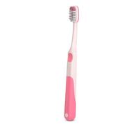 Suavinex, Brosse à dents pour enfants à partir de 6 ans, poils doux en zigzag, idéale molaires, dents de lait et définitives, manche ergonomique et antidérapant, grattoir lingual, rose
