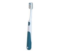 Suavinex, Brosse à dents pour enfants à partir de 6 ans, poils doux en zigzag, idéale molaires, dents de lait et définitives, manche ergonomique et antidérapant, grattoir lingual, bleu