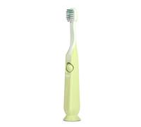 Suavinex, Brosse à dents pour enfants de 2 à 6 ans, poils doux en forme d'ovale, idéale pour les moulaires, manche ergonomique et antidérapant, ventouse à la base, grattoir lingual, vert