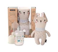 Suavinex, Cadeau Bébé Cologne Sense + Peluche Bébé, Eau de Cologne Sans Alcool pour Bébés, Eau Parfumée, Testé Dermatologiquement, Convient Peaux Sensibles, 94% Ingrédients Origine Naturelle, 100 ml