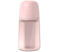 Suavinex - Biberon en silicone SX Pro - Tétine, valve anti-colique, 240 ml, débit M - Rose
