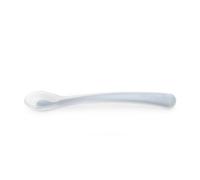 Suavinex, Cuillère Apprentissage Bébé, Silicone Qualité Alimentaire, Bleu | Bébés +4 Mois, Flexible, Douce et Souple, pour Gencives Sensibles, Manche Long Antidérapant, Compatible Lave-Vaisselle