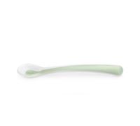 Suavinex, Cuillère Apprentissage Bébé, Silicone Qualité Alimentaire, Vert | Bébés +4 Mois, Flexible, Douce et Souple, pour Gencives Sensibles, Manche Long Antidérapant, Compatible Lave-Vaisselle