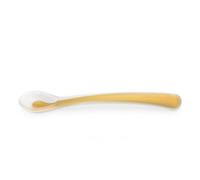 Suavinex, Cuillère en Silicone pour Bébés +4 Mois, Souple, Bout Arrondi, Manche Long et Ergonomique, Idéal Gencives Sensibles, Compatible Lave-vaisselle, Mustard