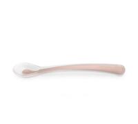 Suavinex, Cuillère en Silicone pour Bébés +4 Mois, Souple, Bout Arrondi, Manche Long et Ergonomique, Idéal Gencives Sensibles, Compatible Lave-vaisselle, Nude