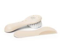 Suavinex, Brosse et Peigne pour Bébés, Idéal Nouveau-nés, Brosse pour Bébé en Fibres Denses et Douces, Peigne aux Bouts Arrondis, Sans Tirer, Respecte le Cuir Chevelu, Gris
