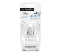 Suavinex Ensemble de 2 Tétines, Bout Ronde en Silicone, 3 Vitesses, 0+ Mois