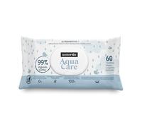 Suavinex, Lingettes Bébé Aqua Care, 60 Unités, Lingettes 99% Eau, Fibres Origine Végétale, Hydratent et Protègent, Sans Parfum ni Alcool, Testées Dermatologiquement, Convient Peaux Sensibles