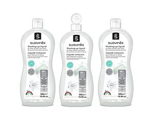 Suavinex, Liquide Vaisselle pour Biberons, Tétines et Accessoires. Liquide Nettoyant pour Biberons. Sans Parfum ni Colorants. Testé Dermatologiquement. 96% d'Ingrédients d'Origine Naturelle. 1500 ml